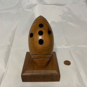 Vintage wooden Football Pen & Pencil Holder